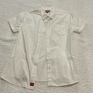 Dickies girls white button up shirt